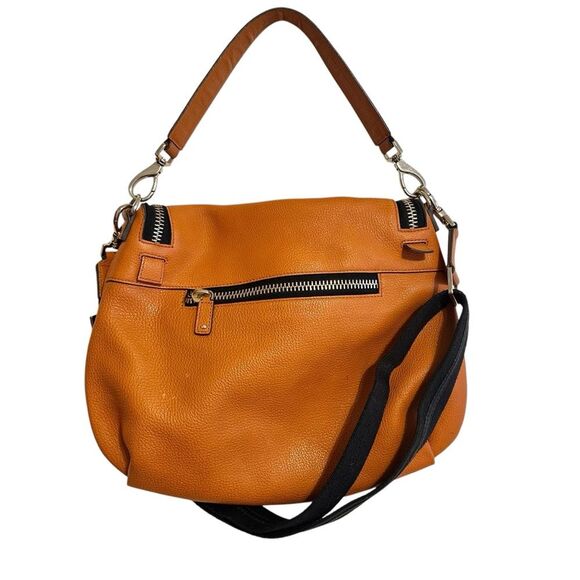 Anya Hindmarch Maxi Leather Large Shoulder Bag Crossbody Hobo Top Handle Orange - Picture 7 of 15